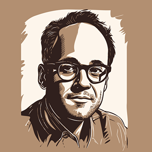 simple vector drawing outline of the director David Wain