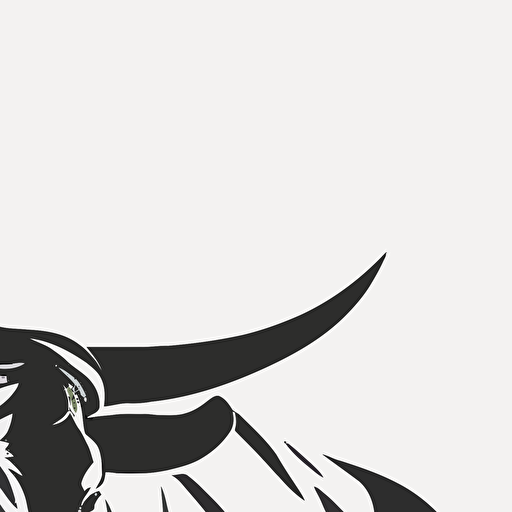 bull vector style, black and white simple