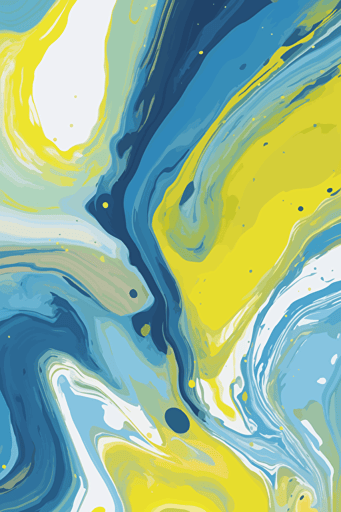 blue and yellow vibration mixing paint, paint swirls, pastel colours, no border, vector