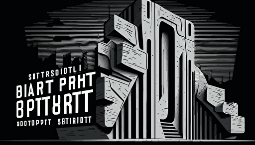 logo, vector illustration, brutalism, start upprompt