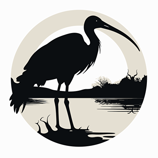 an ibis vector art silhouette