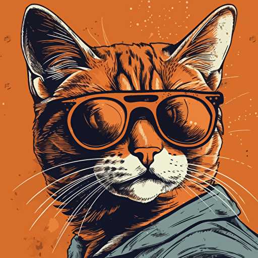 45 year old scandivanian as a cat, vector art style, in the style of Michael Parks