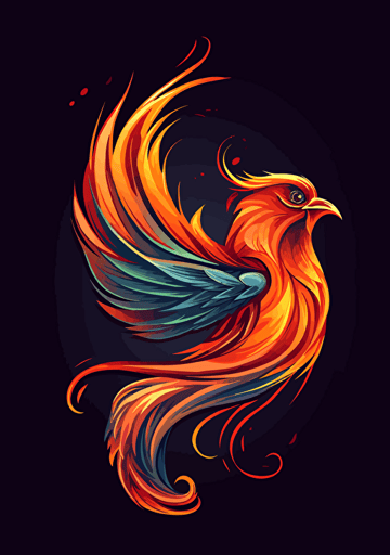the logo for fiery bird online gaming platform, in the style of figurative symbolism, flowing fabrics, simplistic vector art, sparse use of color, papua new guinea art, subtle ink application, loose paint application