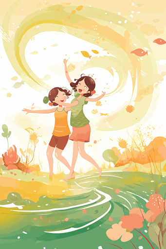 vector art, early summer happiness,