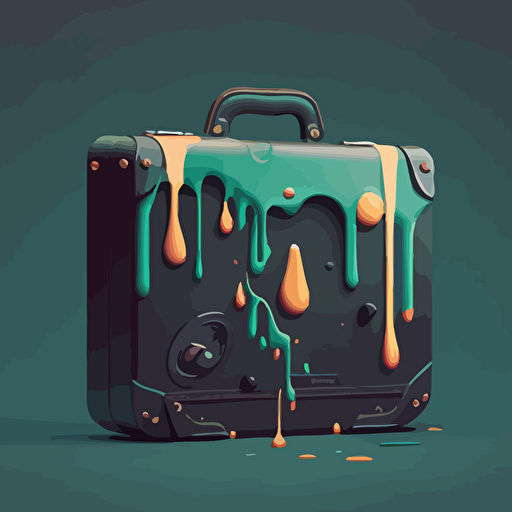 illustration if a fun closed briefcase. Vector. Moody
