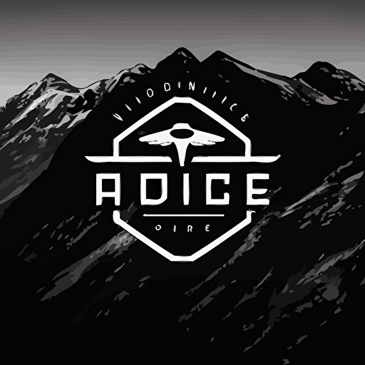 a lettermark for a drone video company named ridge aerial, vector, simple, black and white