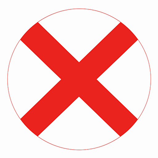 Simplified flat art vector image of a red X on white background 3