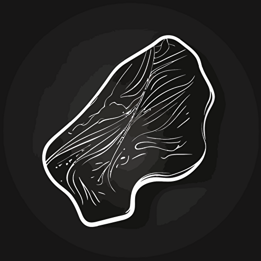 sticker, hard piece of gum, contour, vector, black background