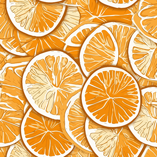 2D image of orange slices, vector, monochromatic colors, duotone, white background