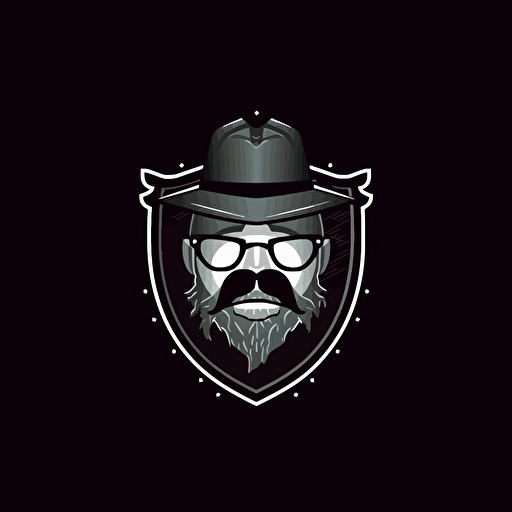 Elegant Minimalist hacker blason with pair of optic glasses, beautiful vector illustration