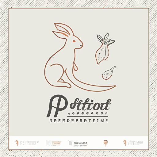 rabbit logo, flat style, 2D, vector, minimal, modern, cute, chili pepper, clean, white background, simple style, restaurant, line