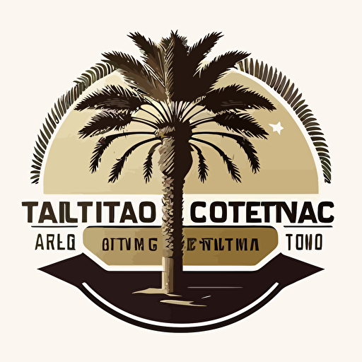 vector logo training and development office at a university, incorporating a date palm tree