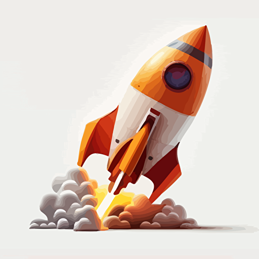 rocket mars vector white background