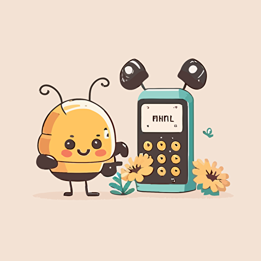 cute flat vector of phone and buzzing