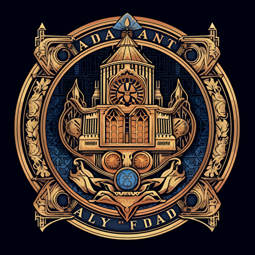 vector logo for the academy of the profession of the future mandala, sadhi, Hogwarts, the future