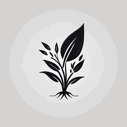 ;ogo, simple, plant desgin, black colored, white background, vector logo, symbolic logo, modern, corperate logo, modern logo design, company logo,