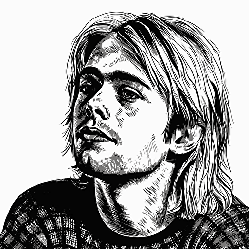 KURT COBAIN ENGRAVE VECTOR HALFTONE