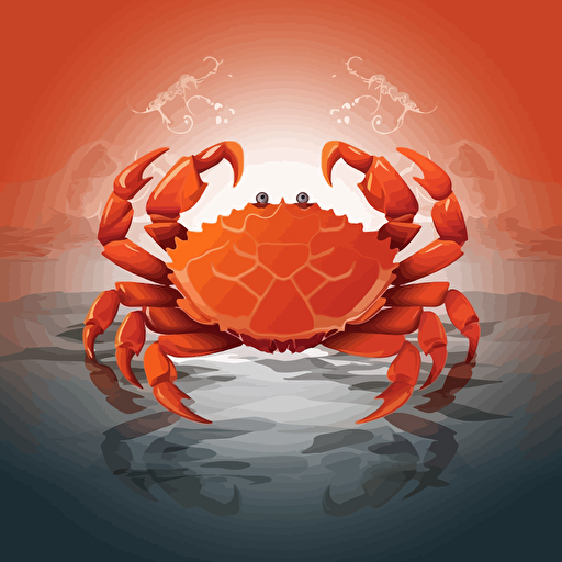 a crab logo mirrored but a vector