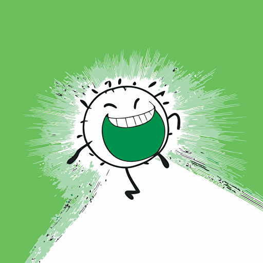 simple and cool illustration line funny drawing vector green white background