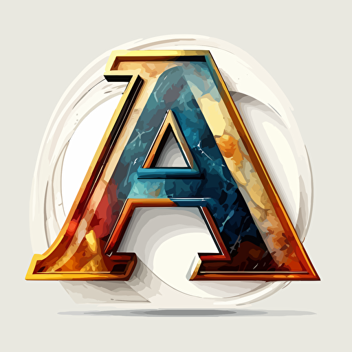 symbolic, Elegant, iconic logo of marble with letter A and Letter H in the middle, colorful vector, on white background