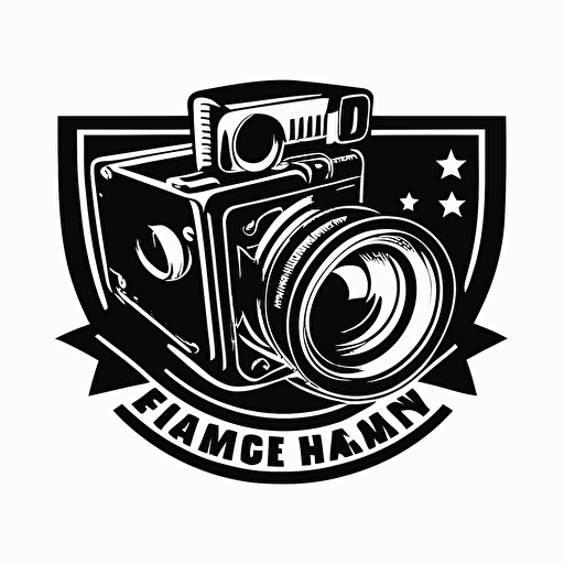 logo for film camera vector design black and white