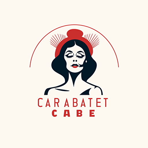 a simple logo for a brand called Cabaret the style of paul rand, white background vector