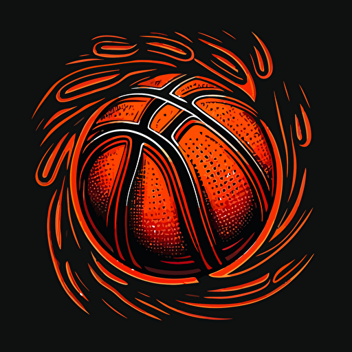 vector art of basketball, logo, simple, cartoon