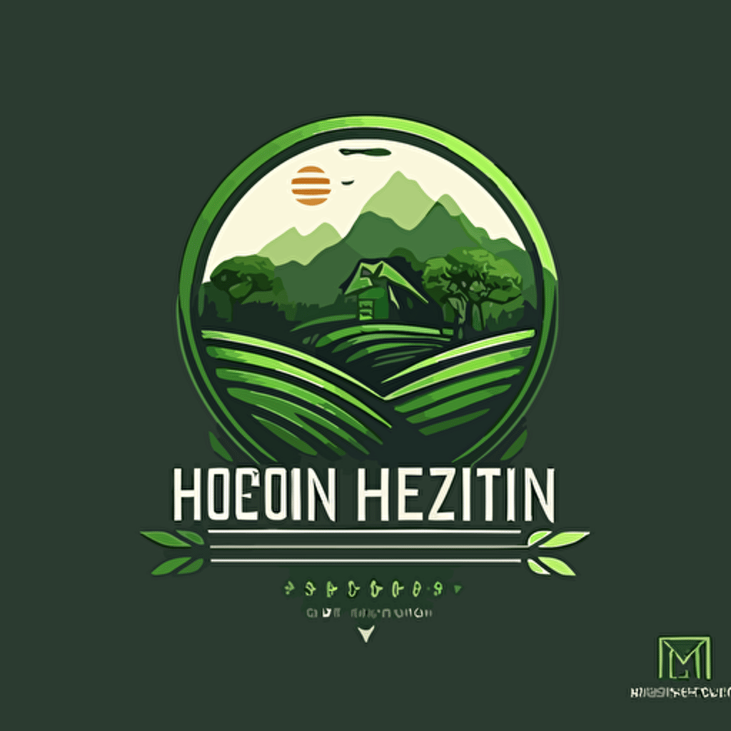 design a simple flat logo for eco friendly project named Green Horizon , minimum details, vector