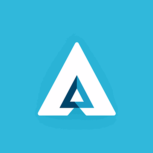 simple logo design of letter "AA", flat 2d vector, baby blue and white