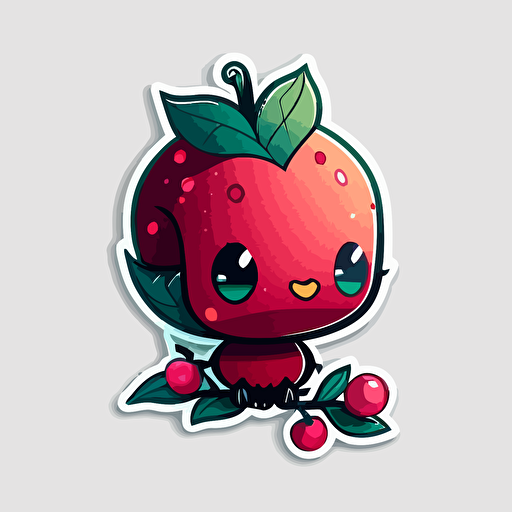 cranberry, Sticker, Adorable, Cool Colors, Disney, Contour, Vector, White Background, Detailed