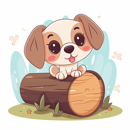 cute puppy vector log