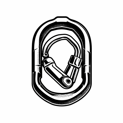 carabiner logo vector black and white