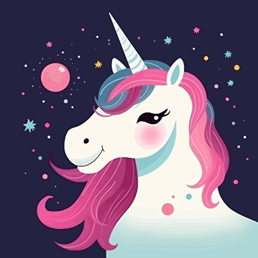 cute unicorn cartoon in flat vector