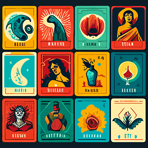 modern loteria cards vectorial style