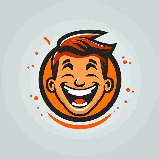 create a logo desing for an online brand.The logo should be feature a smilling cartoon face.something like a cartoon vector logo with white background.