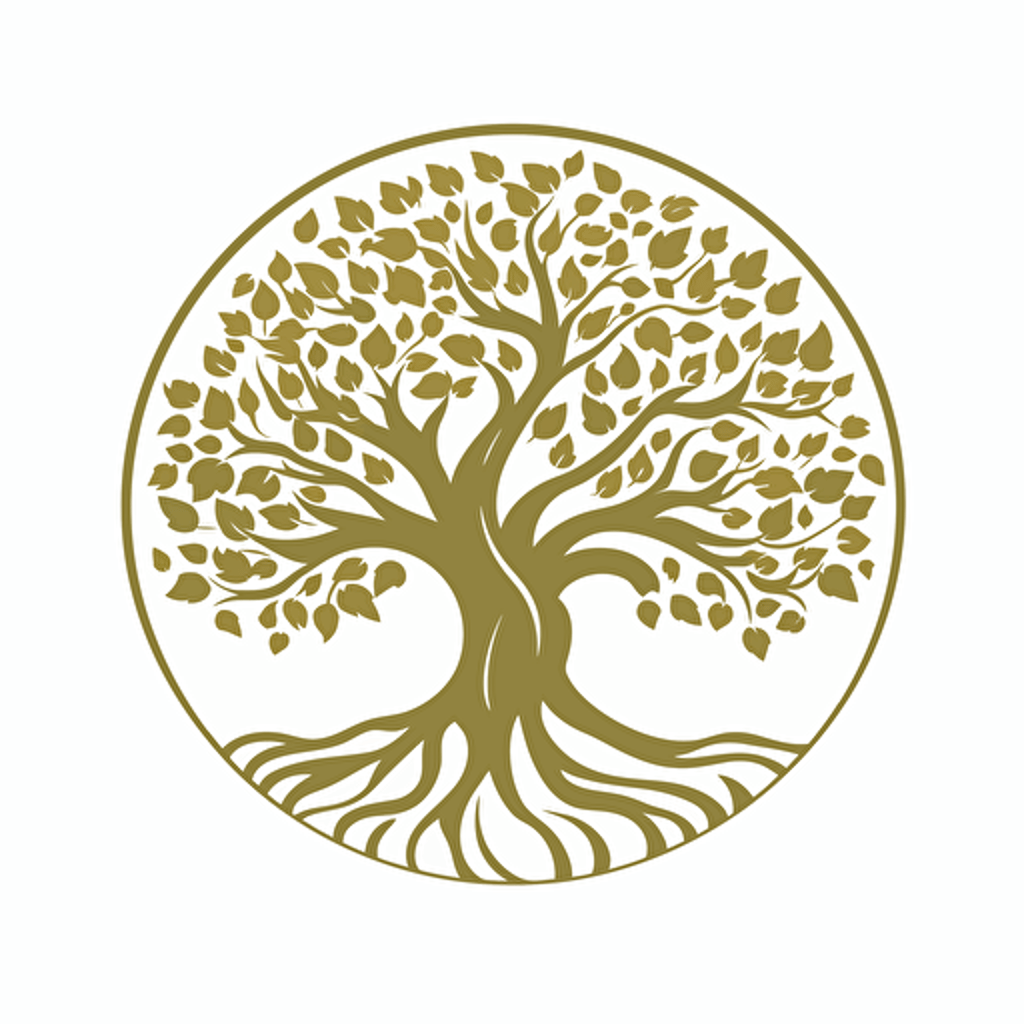 oak tree vector design to be used in a logo. Simplistic only two colours
