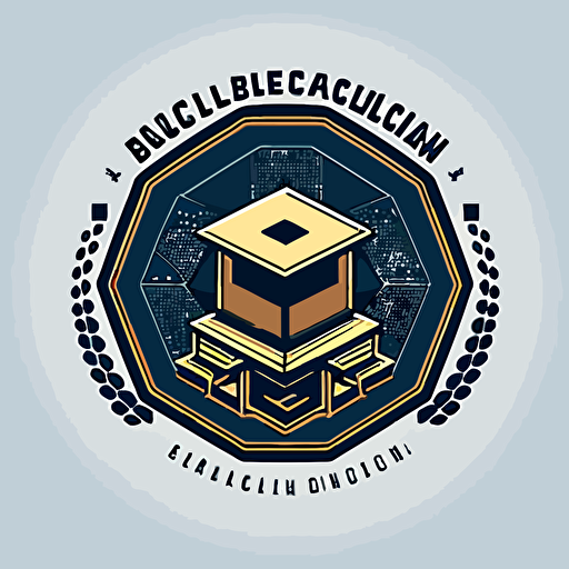 blockchain education logo, vector