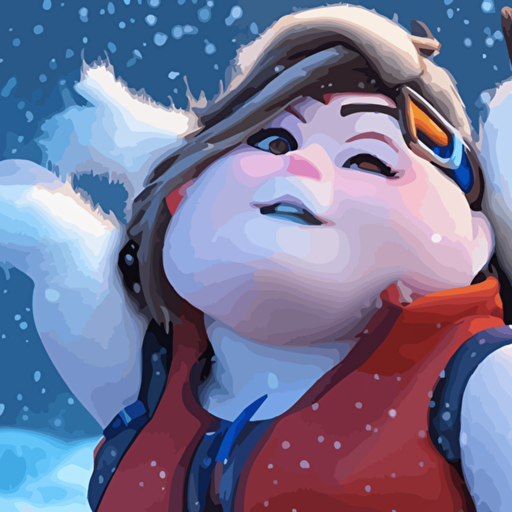 hyperdetailed mei overwatch disney pixar character hd texture beautiful 3d render 8k octane render soft lighting hyperrealistic snow sharp focus golden hour specularity mei ling zhou