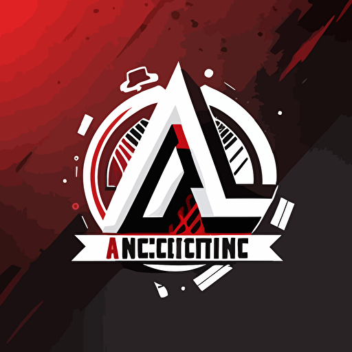 Construction logo Wth Letters ALC, clean, vector style, red white black colors