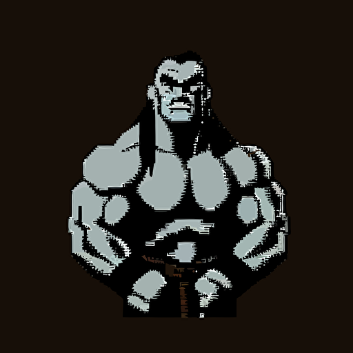16bit mortal kombat goro, white on black background, no shading, 2D, vector, 3:4