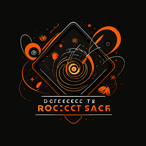 a simple logo, cooking, induction, black and orange, vector