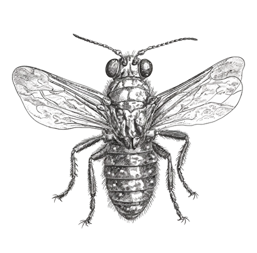 thrips insect, in the style of vector illustrations, monochromatic sketches, white background
