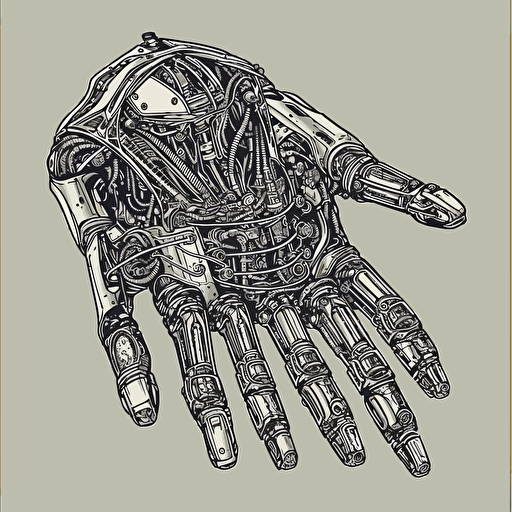 illustration about a robot hand ultra detailed vector art
