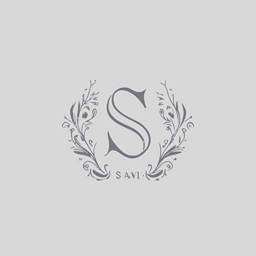 simple logo design of letter“SINSOU”，flat 2d，monogram，vector，wedding logo，flat，clean，simplicity，love sense