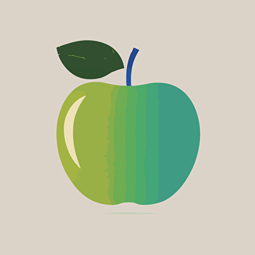 retro style flat vector logo of an apple, minimalistic, only one color, beautiful