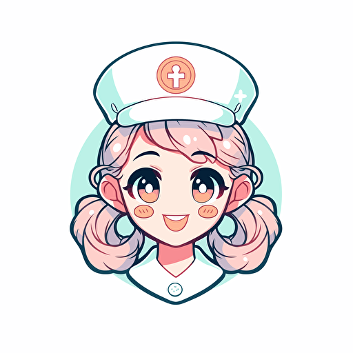 A simple sketch crypto currency medical doctor emoji with smile face and a cap, very dynamic logo white background vector