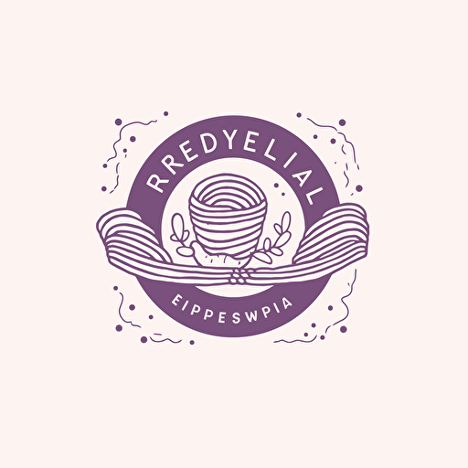 logo for knitting company called Reynsla, meaning experience, lilac color, vector style, logo style, white background, png