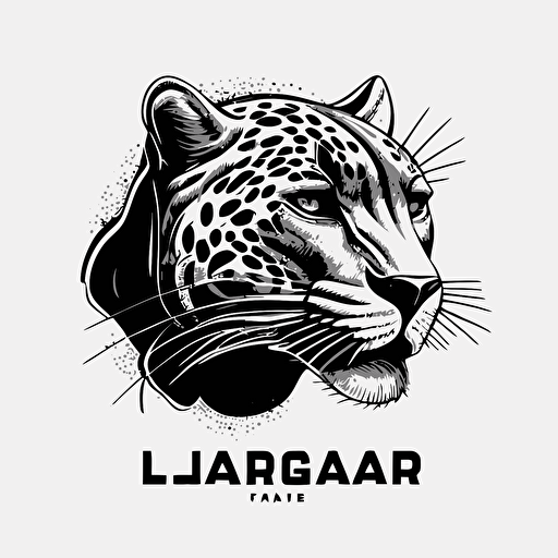 jaguar vector logo style minimalistic black and white