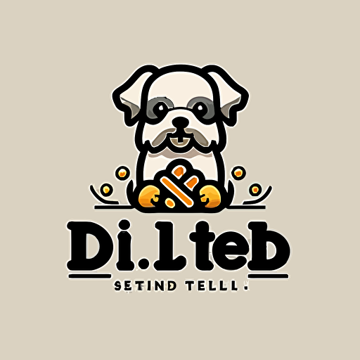 single logo design of letter 'dl pet studio', FLAT 2d, vector, company logo, flat, clean, simplicity, embroidery sense