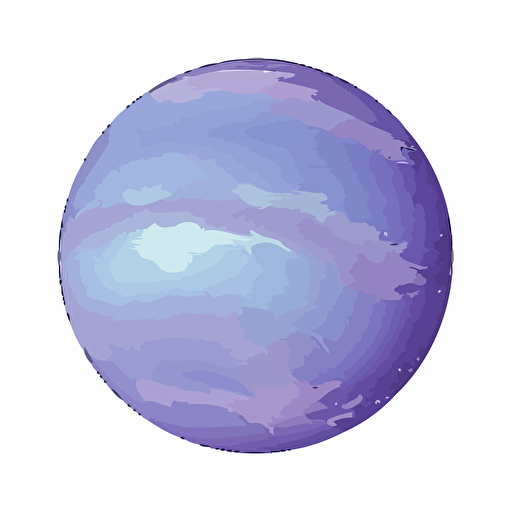 planet Neptune periwinkle vector flat, white background